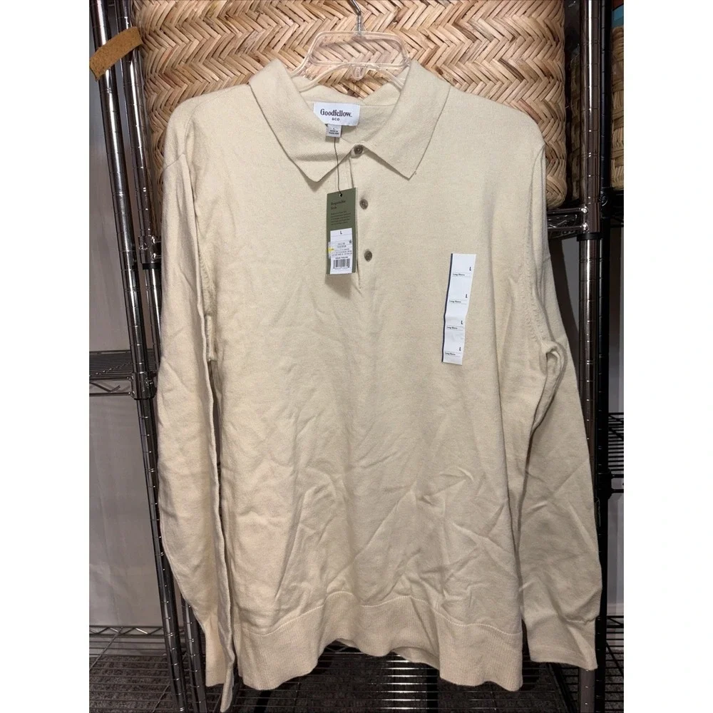Goodfellow & Co Mens Long‎ Sleeve Tan Sweater Size Large
